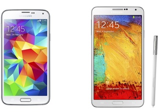 Samsung Galaxy S5 vs Galaxy Note 3 Specs Comparison: Price, Features Review - Samsung's Bigger Phablet Overwhelms Sibling