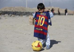 Lionel Messi meets young Afghan fan who went viral for 'plastic shirt'