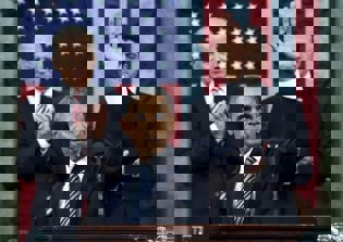 Obama knocks Trump, voices optimism