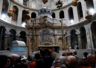 Jesus' burial shrine reopens following nine-month restoration work