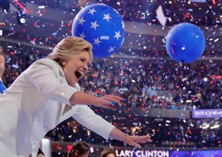 Hillary Clinton accepts historic Democratic nomination with claim of optimism to contrast Donald Trump's bleaker message